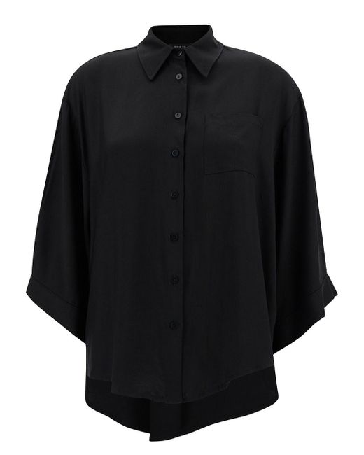 Camicia Oversize Con Tasca Applicata di FEDERICA TOSI in Black