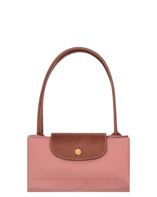 Longchamp Pink 'Le Pliage Original' Tote Bag With Embossed Logo