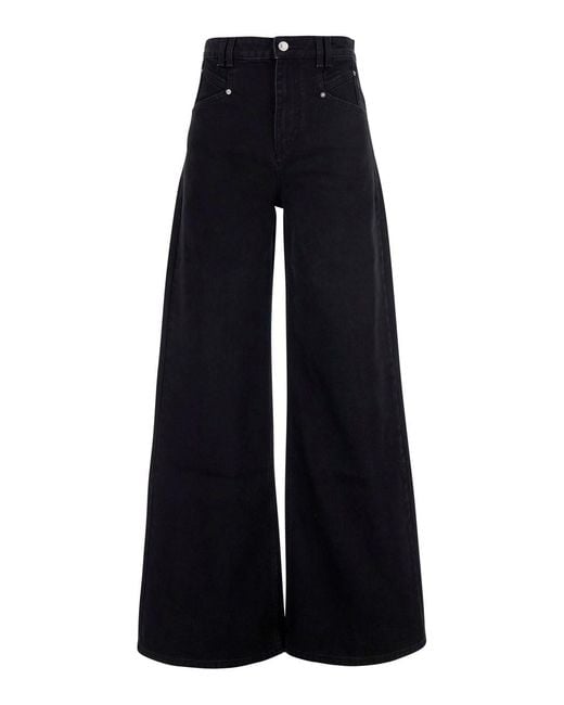 Isabel Marant Blue 'Lemony' Jeans With Logo Patch On The Back
