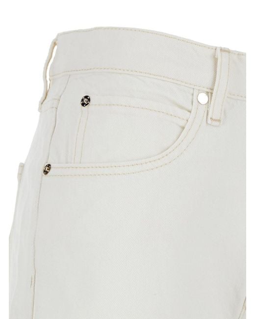 Jeans A Vita Bassa Con Passanti Per Cintura di FRAME in White