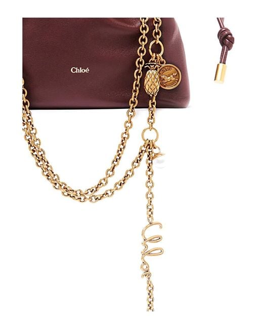 Chloé Purple Chloé Bordeaux Nappa Handbag With Metal Details