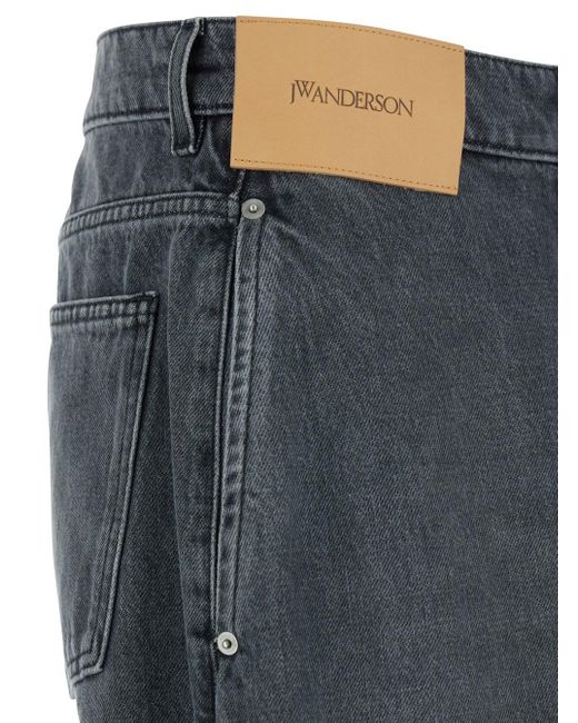 Jeans Con Patch Logo Sul Fronte E Logo Ricamato Sulla Tasc di J.W. Anderson in Gray da Uomo