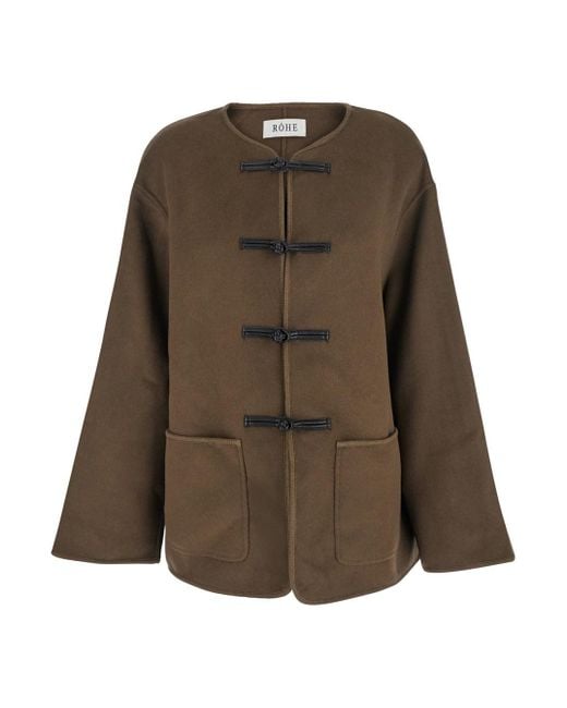 Rohe Brown Jacket With Front Toggle Closure