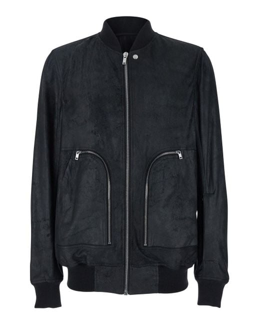 Rick Owens Black Bauhaus Flight' Bomber Jacket for men
