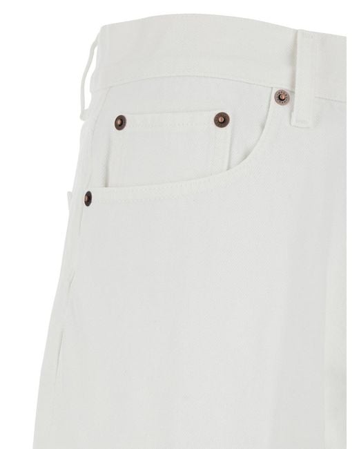 Céline White Five-Pocket Jeans With Logo Patch On The Back for men