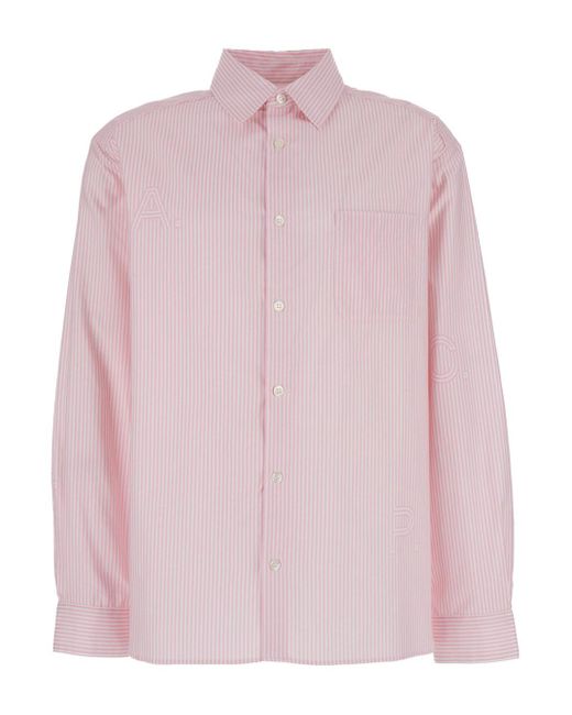 Camicia A Righe di A.P.C. in Pink da Uomo