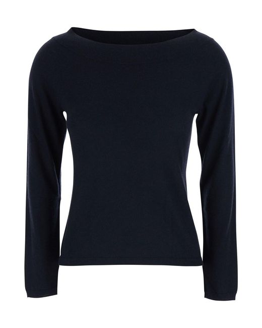Max Mara Blue 'Faretra' Sweater With Boat Neck