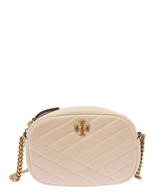 Tory Burch Natural 'Kira' Crossbody Bag With Double T Detail