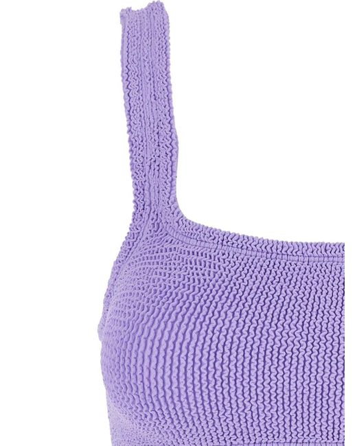 Hunza G Purple 'Xandra' Lilac Bikini With Square Neckline