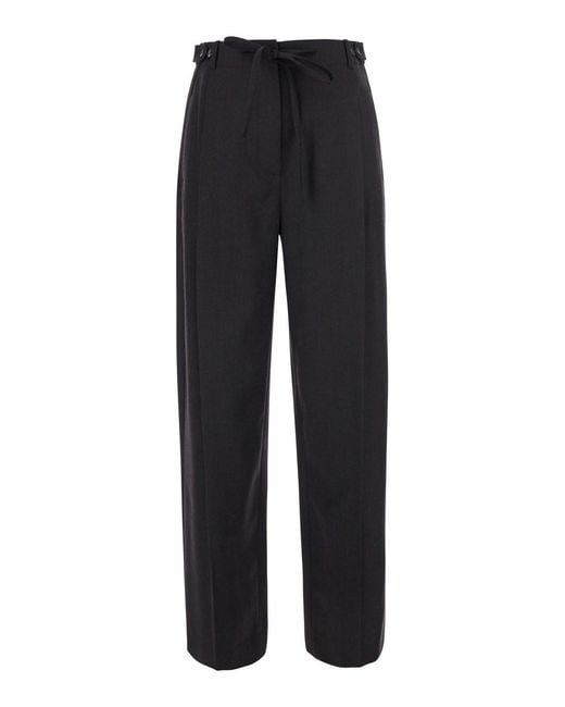 Tela Blue Fox Pants With Pockets And Zip Closure
