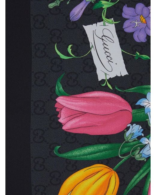 Gucci Black Scarf Silk Twill