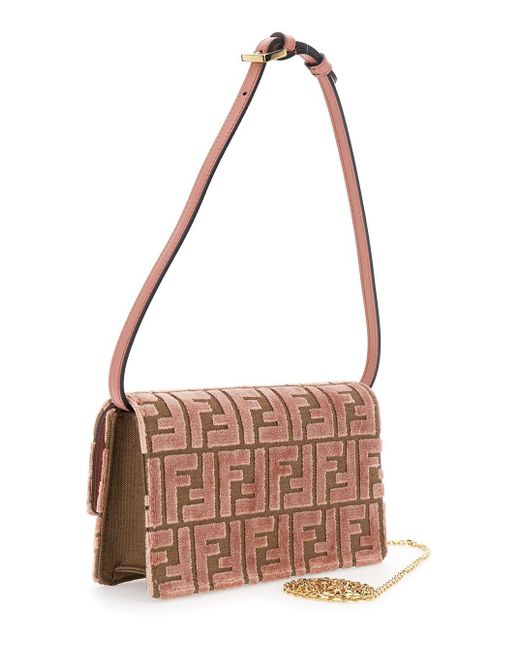 Fendi Multicolor Crossbody Bag With All-Over Ff Motif And Metallic Ff Plaque On The Front