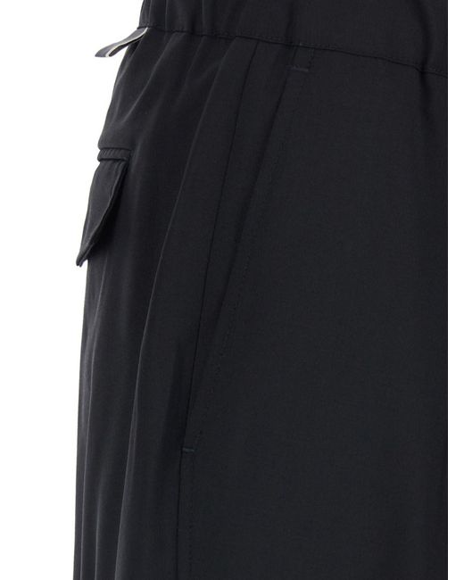 Low Brand Blue Trousers With Side Pockets And Elastic Waist for men