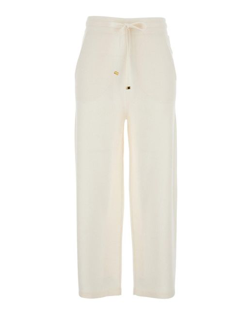 Elisabetta Franchi White Pants With Elasticated Waist
