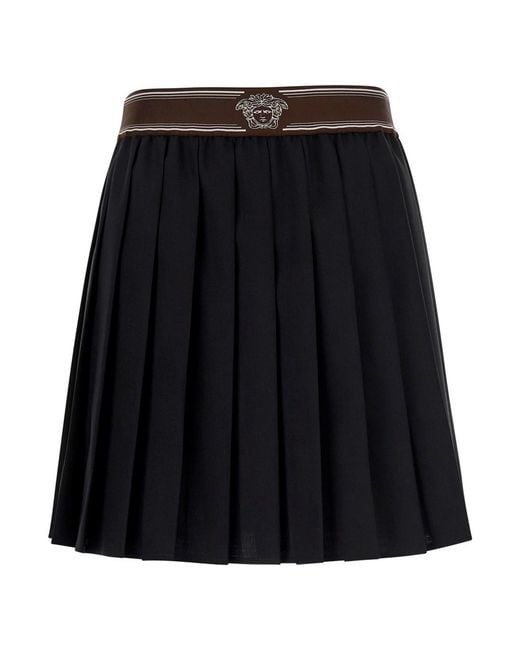 Versace Black Pleated Skirt