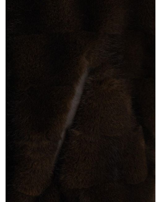 Pinko Black Cadetia Cappa Aspen Aspetto Visone Scanalato