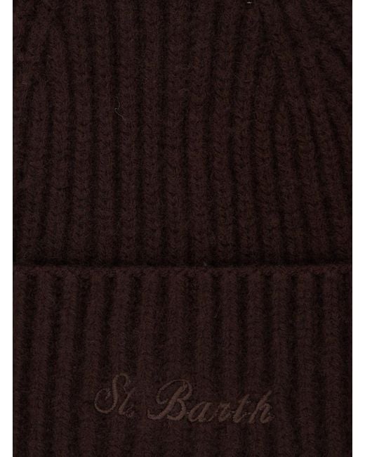 Mc2 Saint Barth Brown Moss Wool Hat With Wool Processing And Co