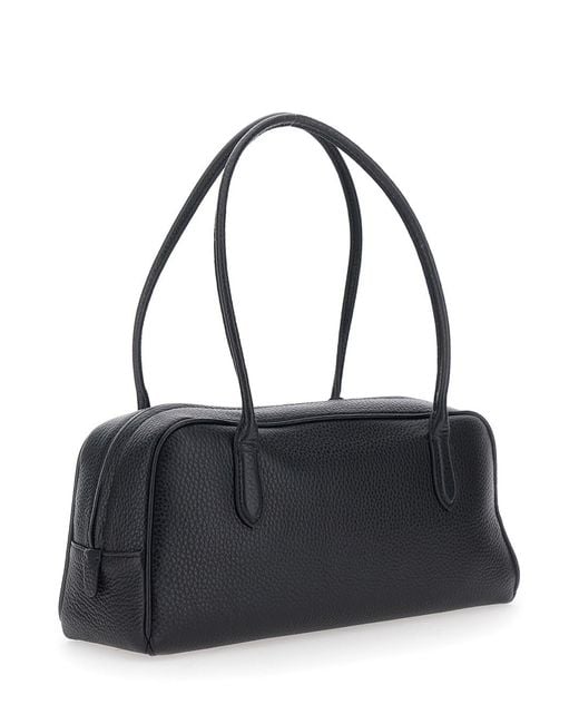 NOTHING WRITTEN Black Shoulder Bag With Leather Handles For