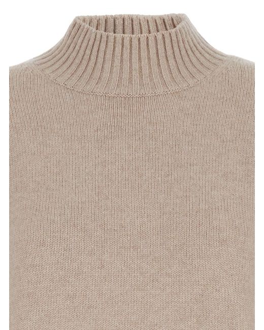 Le Plain Natural Turtleneck Sweater With Dropped Shoulder