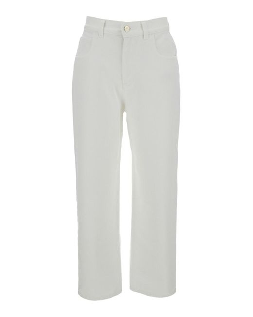 Moncler Gray Crop High Waist Jeans