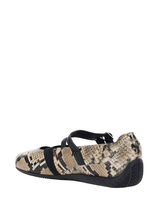 PUMA Black Ballet Shoes Speedcat Ballet Snake Leather