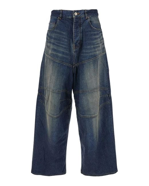 Balenciaga Blue Five Pocket Jeans With Faded Effect for men