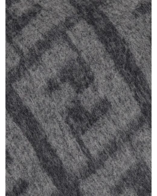 Fendi Gray Sweater With Jacquard Ff Motif for men