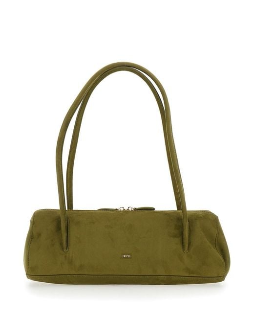 JW PEI Green Shoulder Bag 'Nova' With Two Top Handles And Lettering Logo On