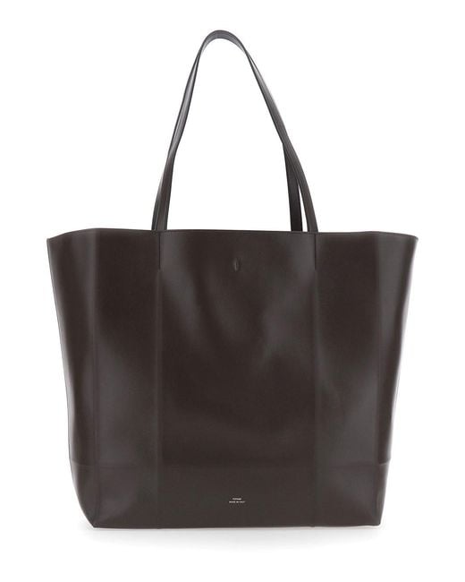 Totême Black 'Roam' Shopper With Double Handles And Embossed Logo