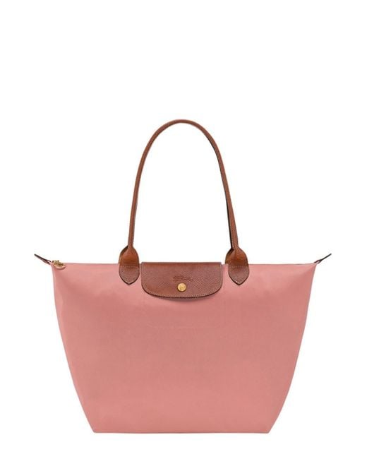 Borsa Shopping 'Le Pliage Original' Con Logo Impresso di Longchamp in Pink