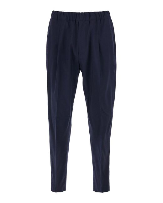 Low Brand Blue Pants With Side Pockets And Elastic Waist for men