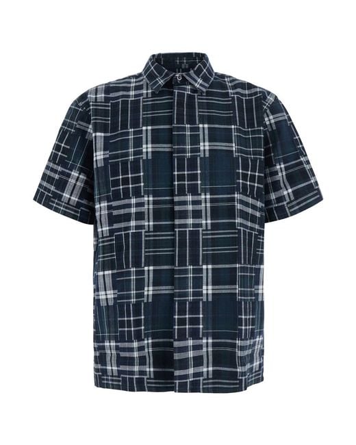 ERL Blue Short-Sleeve Shirt With Check Pattern for men