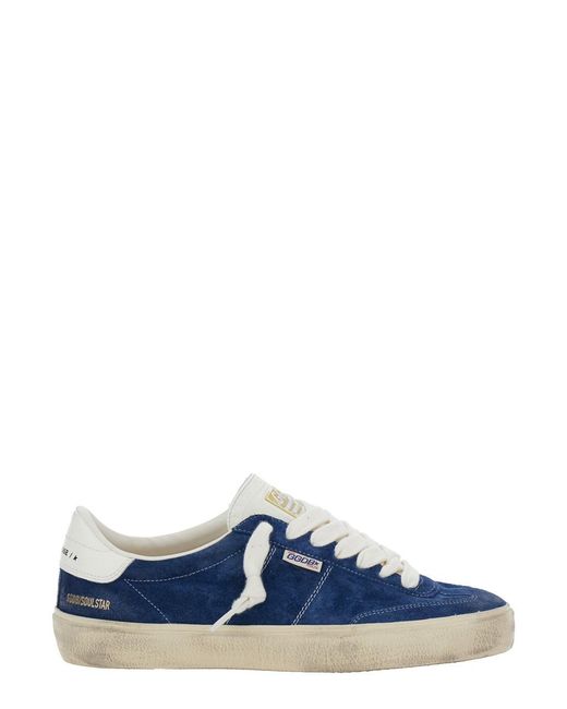 Golden Goose Deluxe Brand Blue 'Soul-Star' Low Top Sneakers With Metallic Heel Tab for men