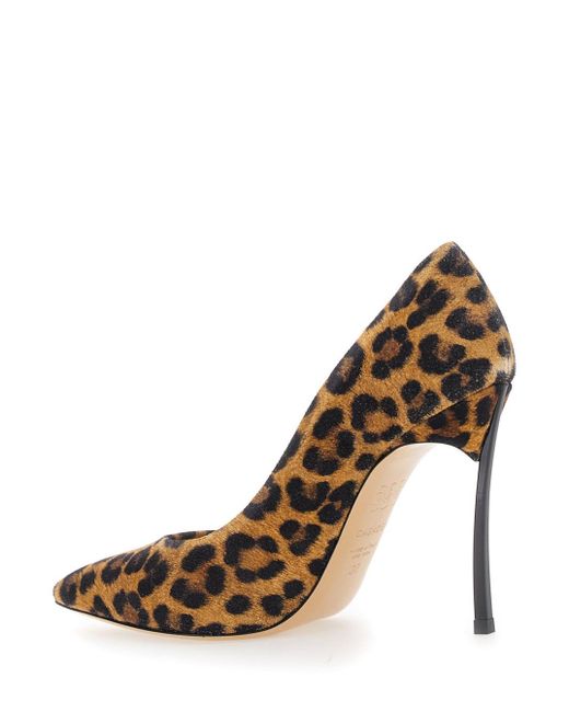 Décolleté 'Malesia' Con Tacco Alto A Spillo E Motivo Animalier di Casadei in Brown