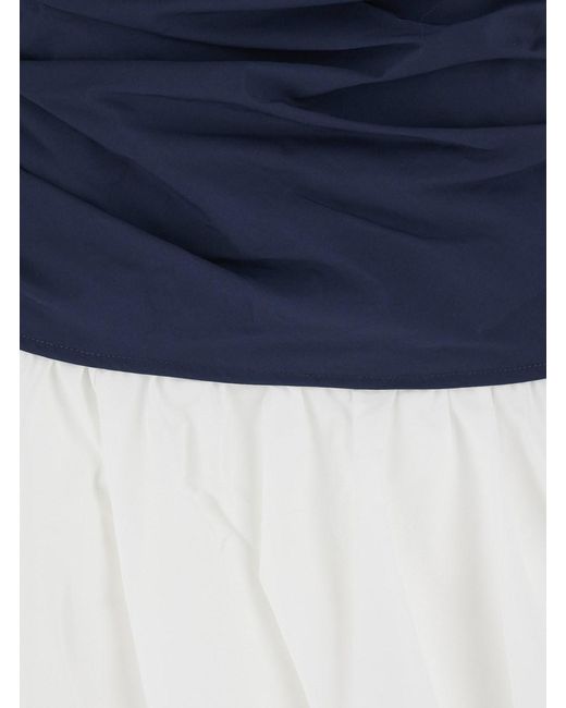 Jonathan Simkhai Blue Mini Dress Salina Cotton Blend