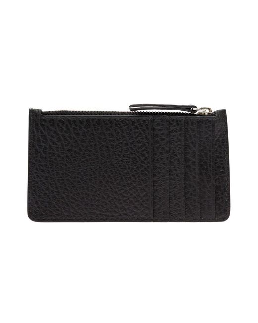 Maison Margiela Card-holder With Four Signature Stitching In Grainy ...