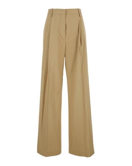 Dries Van Noten Natural Relaxed Pleated Pants