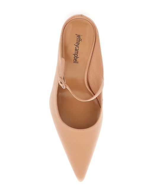 Jeffrey Campbell Natural 'Tiyera' Mules With High Stiletto Heel And Buckle Closure