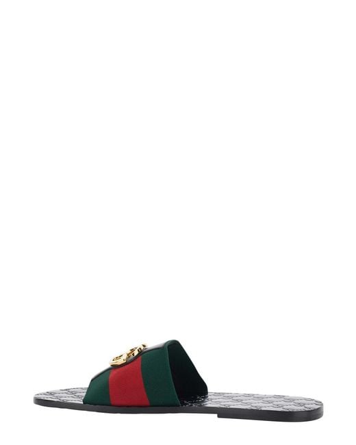 Gucci Multicolor 'Riviera' Sandals With Web Stripe And Metallic Gg Logo for men