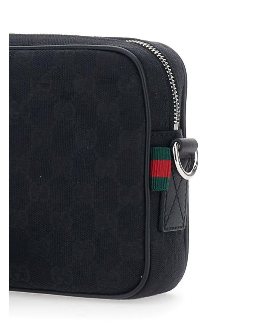 Gucci Black Crossbody Bag With All-Over Gg Motif for men
