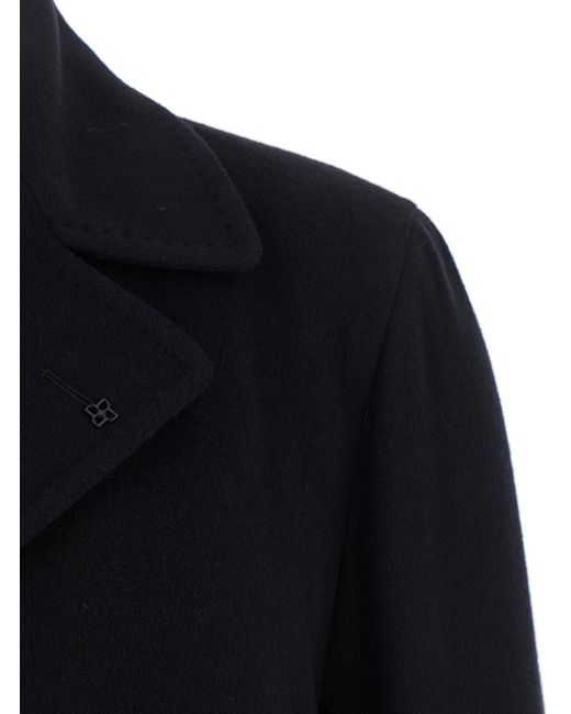 Tagliatore Blue 'Arden' Double-Breasted Coat With Notched Revers for men