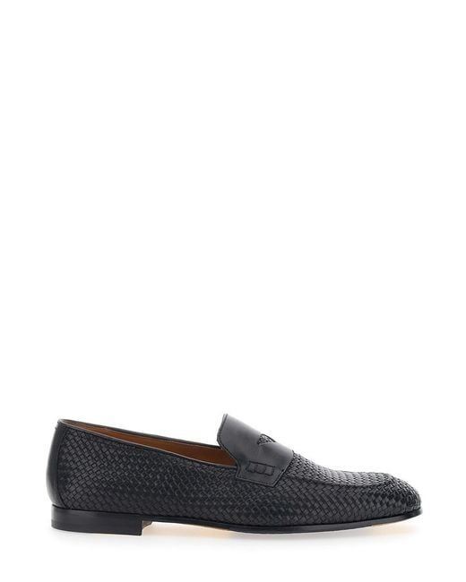 Doucal's Gray Loafers With Woven Design for men