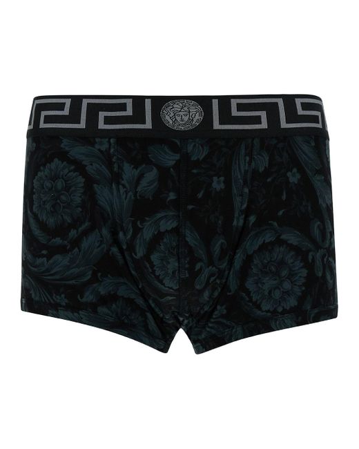 Versace Black Boxer Briefs With Barocco Print for men