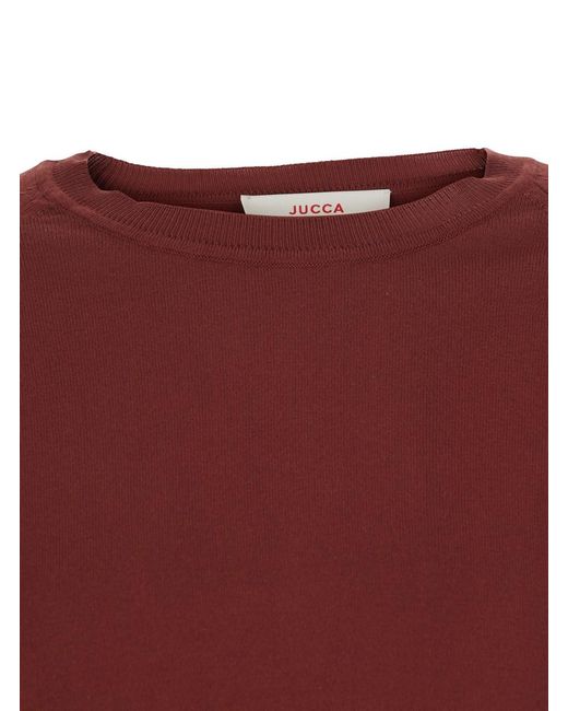 Jucca Red Cotton Round Neck Pull