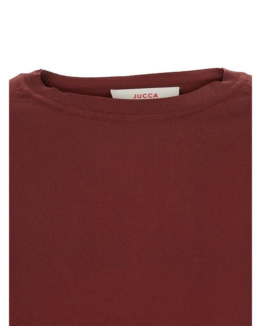Jucca Red Cotton Round Neck Pull