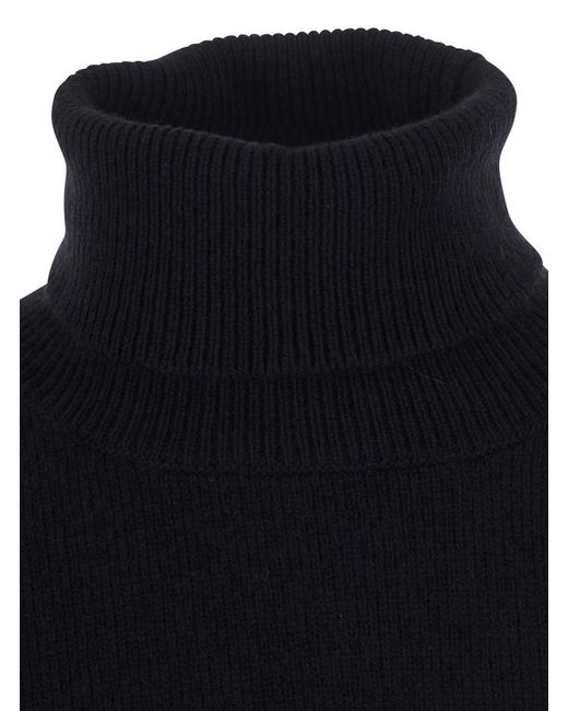The Row Blue 'Stepny' Sweater With Ribbed Design And High Collar