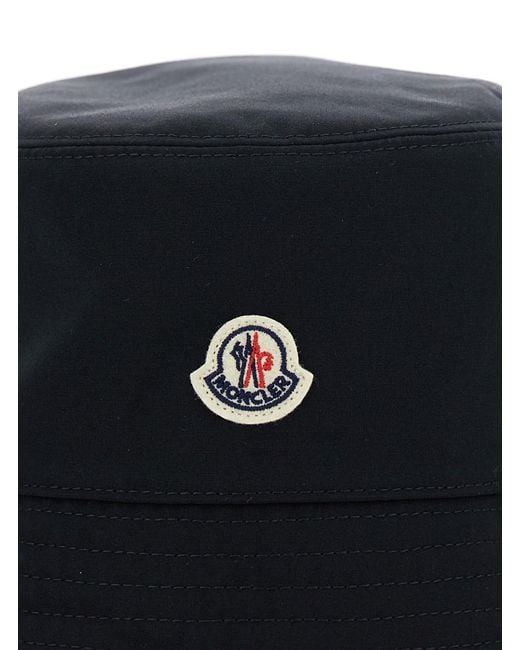 Cappello Da Pescatore Con Tesa Larga Bassa E Patch Logo Sul Fr di Moncler in Black