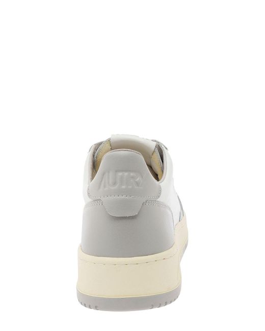 Autry White 'Medalist' And Low Top Sneakers With Logo Detail for men