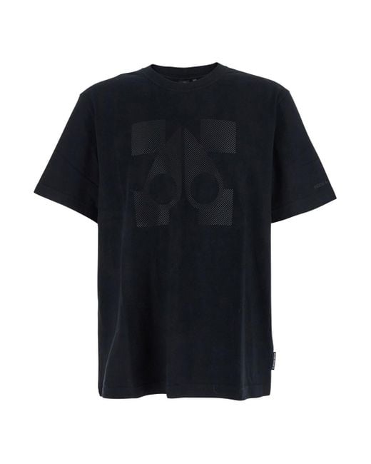 Moose Knuckles Black 'Finchley' Crewneck T-Shirt With Maxi Logo On The for men