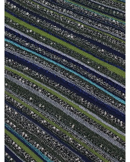 Missoni Green Long Dress With One-Shoulder Design And Applied Sequins I
